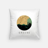 Greene New York map and skyline pillow