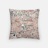 Greensboro North Carolina map and skyline pillow back