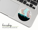 Harrisburg Pennsylvania map and skyline sticker