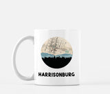 Harrisonburg Virginia map and skyline mug