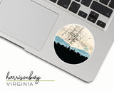Harrisonburg Virginia map and skyline sticker