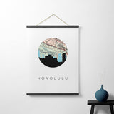 Honolulu, Hawaii | Landmark | Art Print