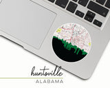 Huntsville Alabama map and skyline sticker