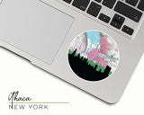 Ithaca New York map and skyline sticker