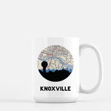 Knoxville Tennessee map and skyline mug