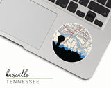 Knoxville Tennessee map and skyline sticker