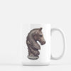 The Knight horse chess piece 15 oz ceramic coffee mug | Horse + Whiskey collection