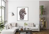 Knight Chess Piece — Horse + Whiskey Art Print