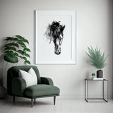 Minimalist Horse Face — Horse + Whiskey Equestrian Print