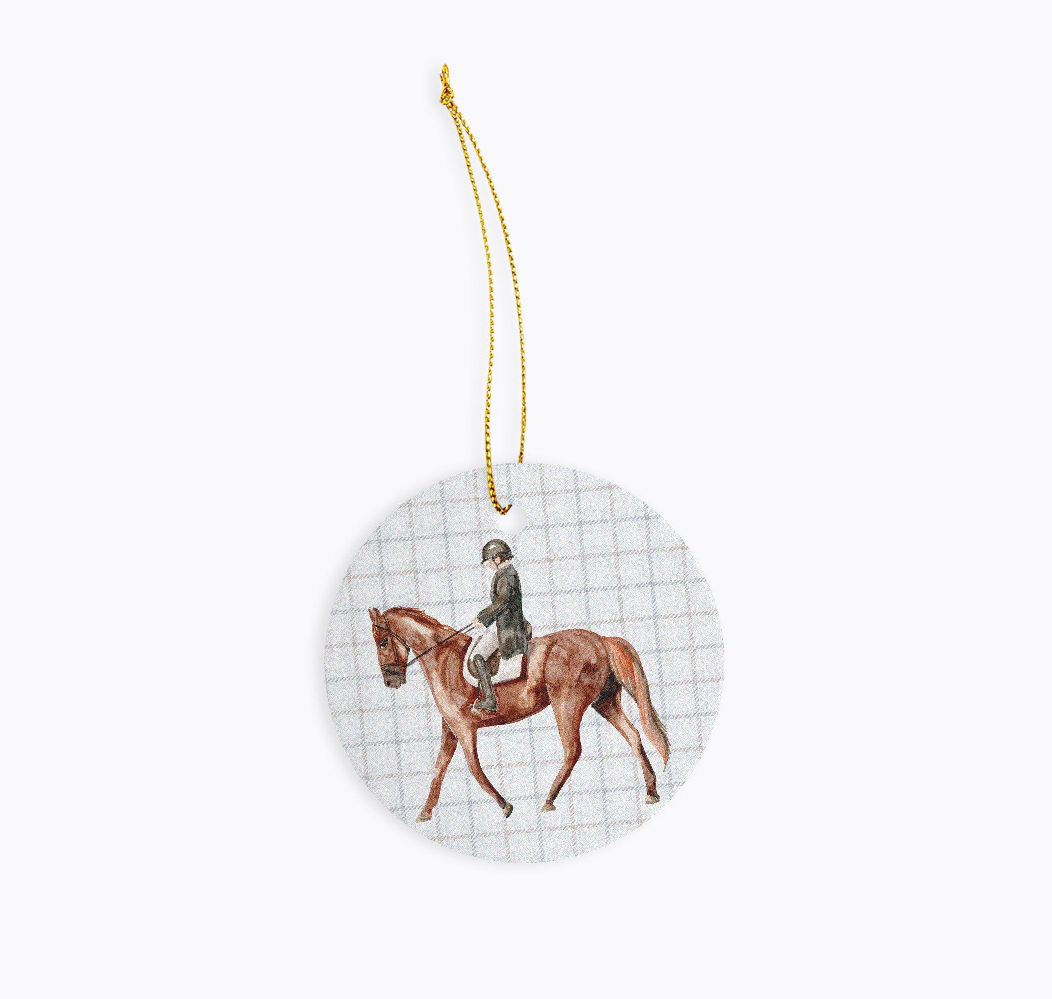 Horse Ornament: Classic Equestrian Rider on Brown Racehorse, Perfect for Tree Decor, Unique Gift for Horse Lovers! | Horse + Whiskey Collection