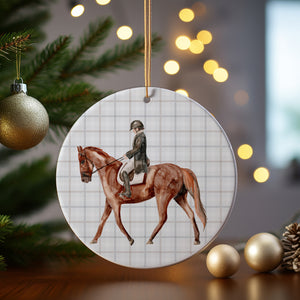 Horse Ornament: Classic Equestrian Rider on Brown Racehorse, Perfect for Tree Decor, Unique Gift for Horse Lovers! | Horse + Whiskey Collection