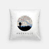 Knoxville Tennessee map and skyline pillow