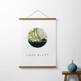 Lake Bluff, Illinois | Landmark | Art Print
