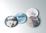 Porcelain Magnolia Coaster — Blue and White Botanical