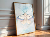 Crescent Moth — Dark Botanical Watercolor Print