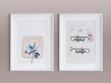 Minimalist Magnolia — Blue Botanical Art Print