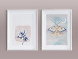 Minimalist Magnolia — Blue Botanical Art Print