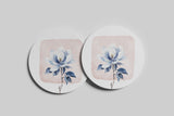 Minimalist Magnolia Coaster — Blue Botanical