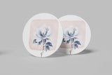 Minimalist Magnolia Coaster — Blue Botanical