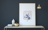 Minimalist Magnolia — Blue Botanical Art Print