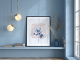 Minimalist Magnolia — Blue Botanical Art Print