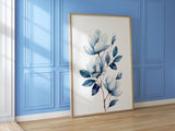 Porcelain Magnolia — Blue and White Botanical Print