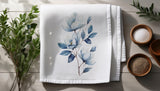 Porcelain Magnolia Tea Towel — Blue and White Kitchen