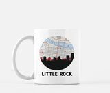 Little Rock Arkansas map and skyline mug