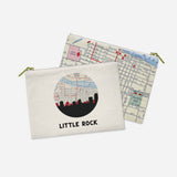 Little Rock Arkansas map and skyline pouch