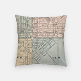 Lancaster Pennsylvania map and skyline pillow back