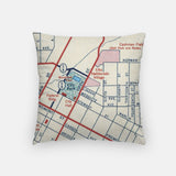 Back of the Las Vegas, Nevada map and skyline pillow showing the full city map