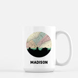 Madison Wisconsin map and skyline mug