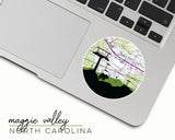Maggie Valley North Carolina map and skyline sticker