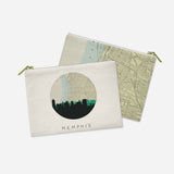 Memphis Tennessee map and skyline pouch
