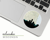 Milwaukee Wisconsin map and skyline sticker