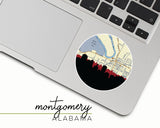 Montgomery Alabama map and skyline sticker