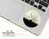 Montpelier Vermont map and skyline sticker