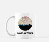 Morgantown West Virginia map and skyline mug