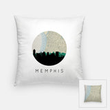 Memphis Tennessee map and skyline pillow