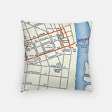 Mobile Alabama map and skyline pillow back