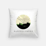 Murfreesboro Tennessee map and skyline pillow