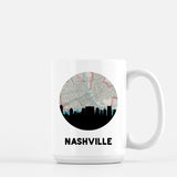 Nashville Tennessee map and skyline mug