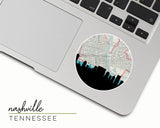Nashville Tennessee map and skyline sticker