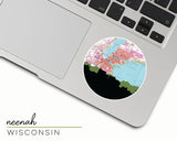 Neenah Wisconsin map and skyline sticker