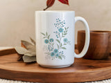 Blue Blossoms Mug — Wheat + Wind 15 oz