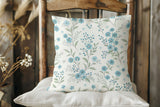Blue Blossoms square pillow | Wheat + Wind Collection
