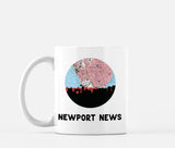 Newport News Virginia map and skyline mug