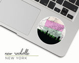 New Rochelle New York map and skyline sticker