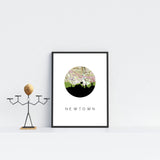 Newtown, Connecticut | Landmark | Art Print