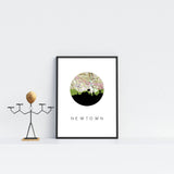 Newtown, Connecticut | Landmark | Unframed Art Print